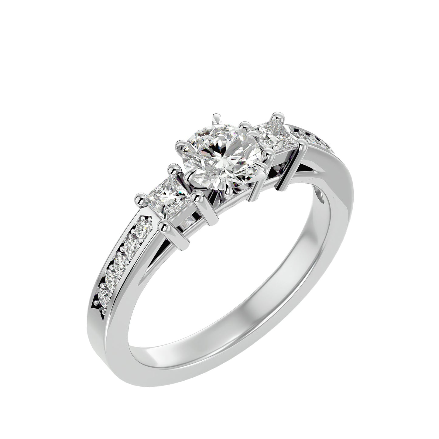Roos side princess diamond engagement ring