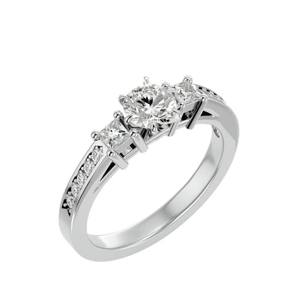 Roos side princess diamond engagement ring