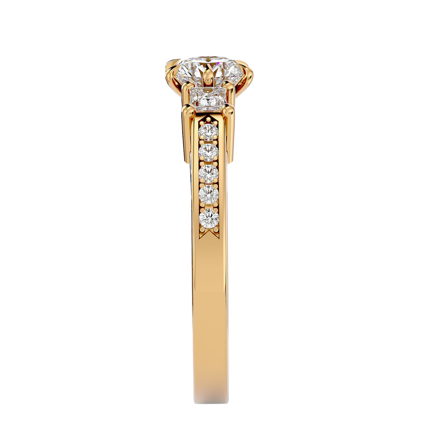 Roos side princess diamond engagement ring