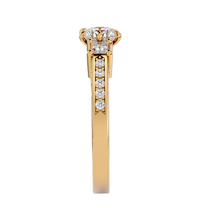Roos side princess diamond engagement ring