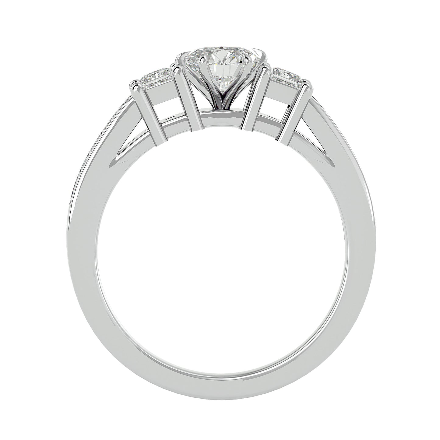Roos side princess diamond engagement ring
