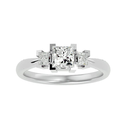 Elin side princess diamond engagement ring