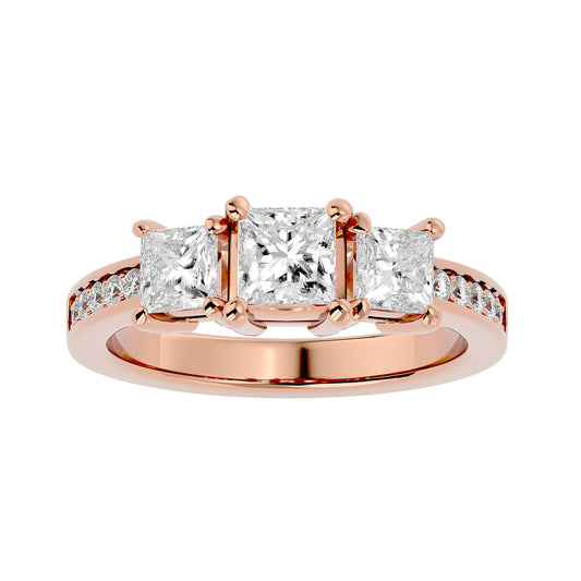 Lotte side princess diamond engagement ring