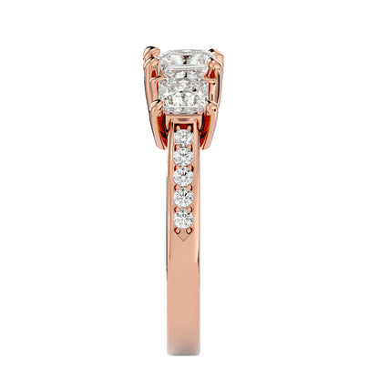 Lotte side princess diamond engagement ring