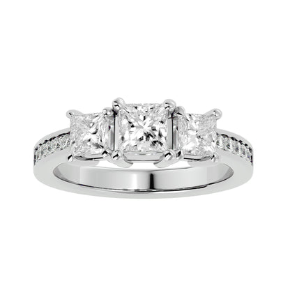 Lotte side princess diamond engagement ring