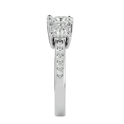 Lotte side princess diamond engagement ring
