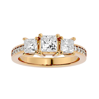 Lotte side princess diamond engagement ring