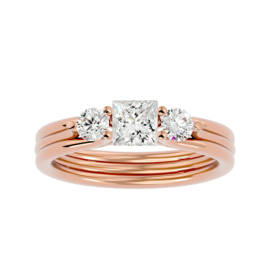 Noor side round diamond engagement ring