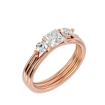 Noor side round diamond engagement ring