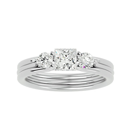 Noor side round diamond engagement ring