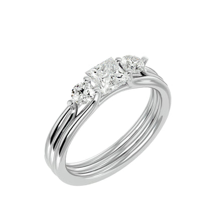 Noor side round diamond engagement ring