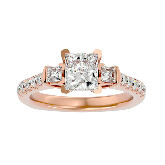 Livia side princess diamond engagement ring
