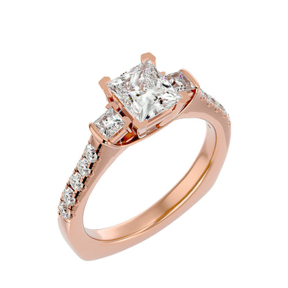 Livia side princess diamond engagement ring