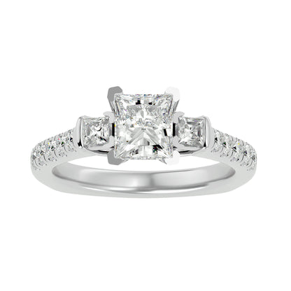 Livia side princess diamond engagement ring