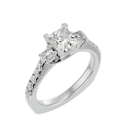 Livia side princess diamond engagement ring