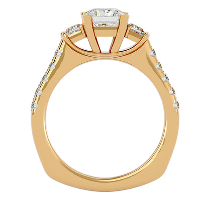 Livia side princess diamond engagement ring