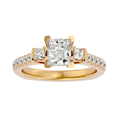 Livia side princess diamond engagement ring