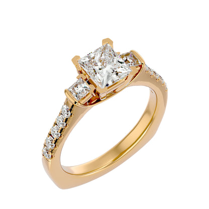 Livia side princess diamond engagement ring