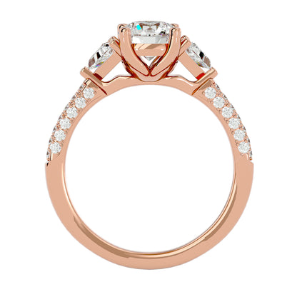 Noa side trillion diamond engagement ring