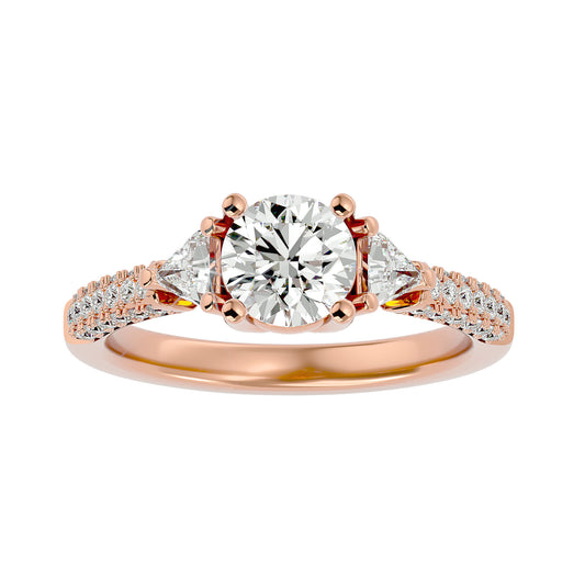 Noa side trillion diamond engagement ring