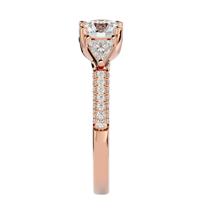 Noa side trillion diamond engagement ring