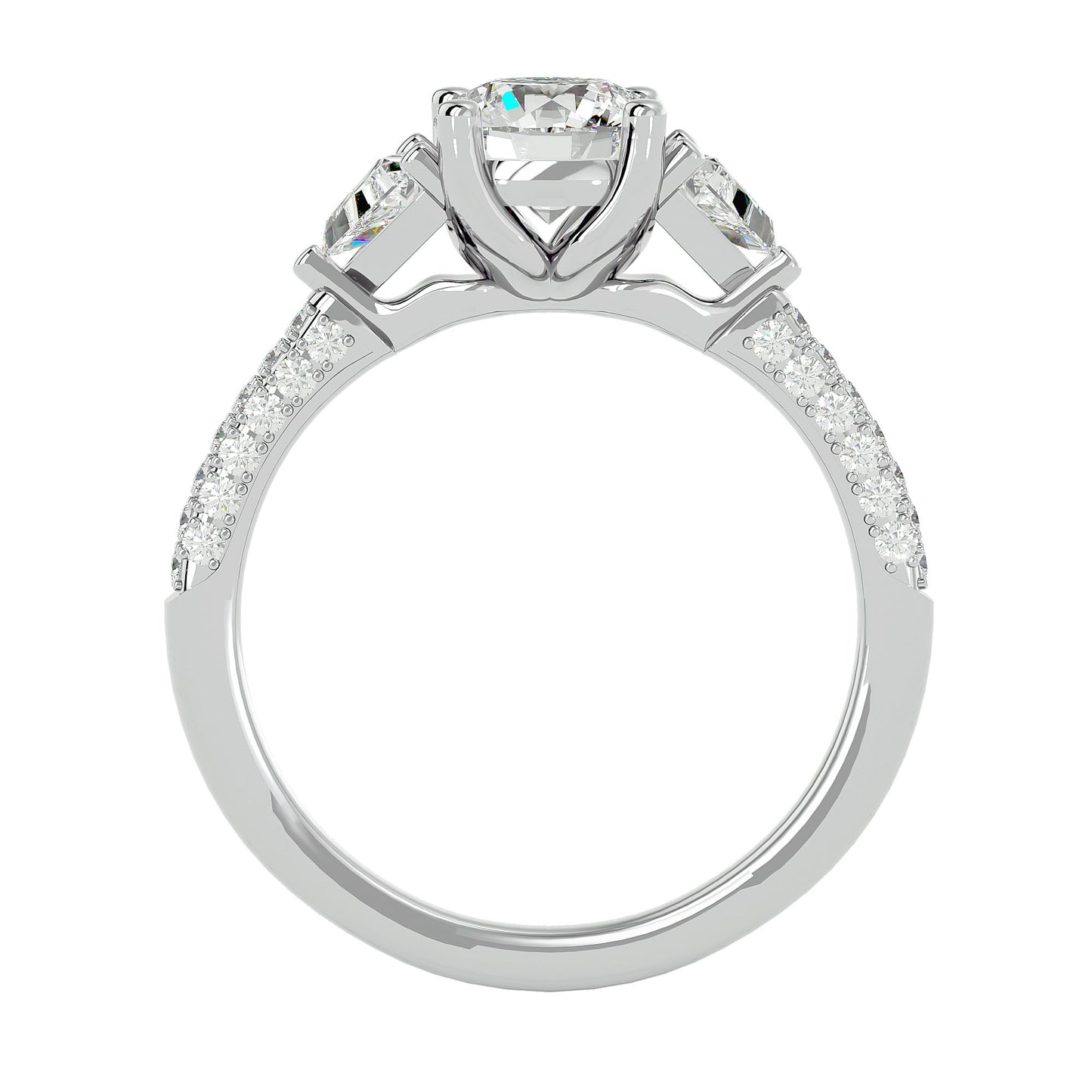 Noa side trillion diamond engagement ring