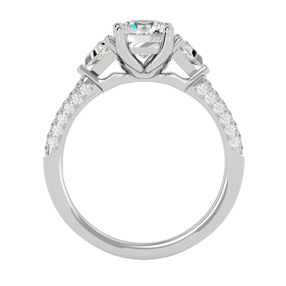 Noa side trillion diamond engagement ring