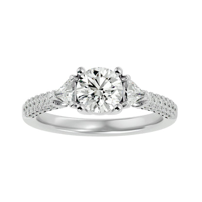 Noa side trillion diamond engagement ring