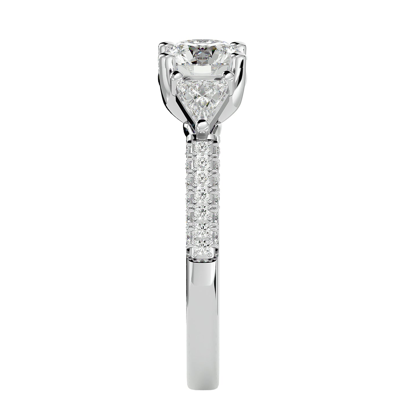 Noa side trillion diamond engagement ring