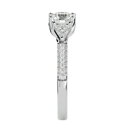 Noa side trillion diamond engagement ring