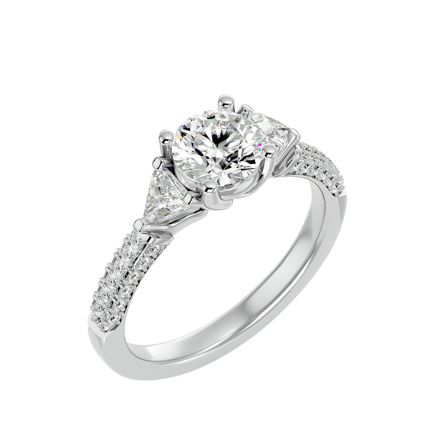 Noa side trillion diamond engagement ring