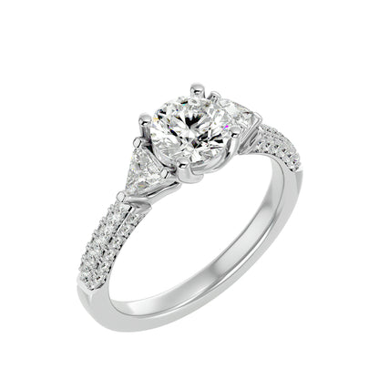 Noa side trillion diamond engagement ring