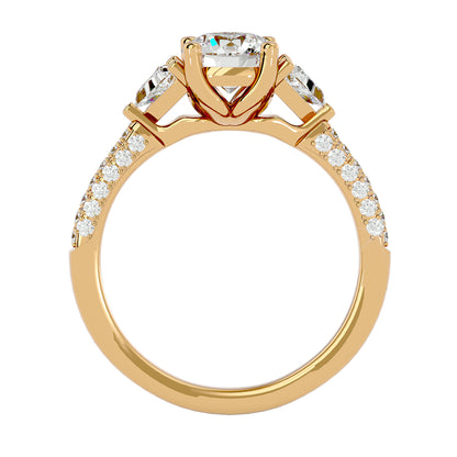 Noa side trillion diamond engagement ring