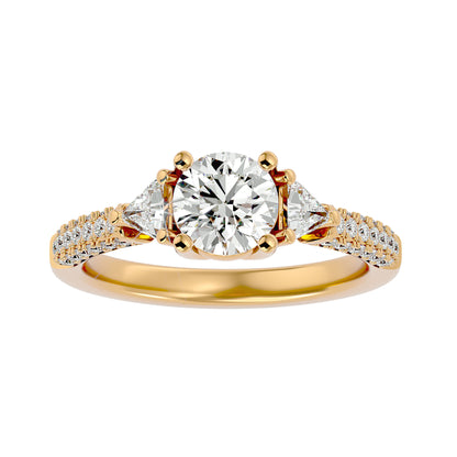 Noa side trillion diamond engagement ring