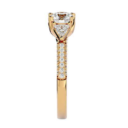 Noa side trillion diamond engagement ring