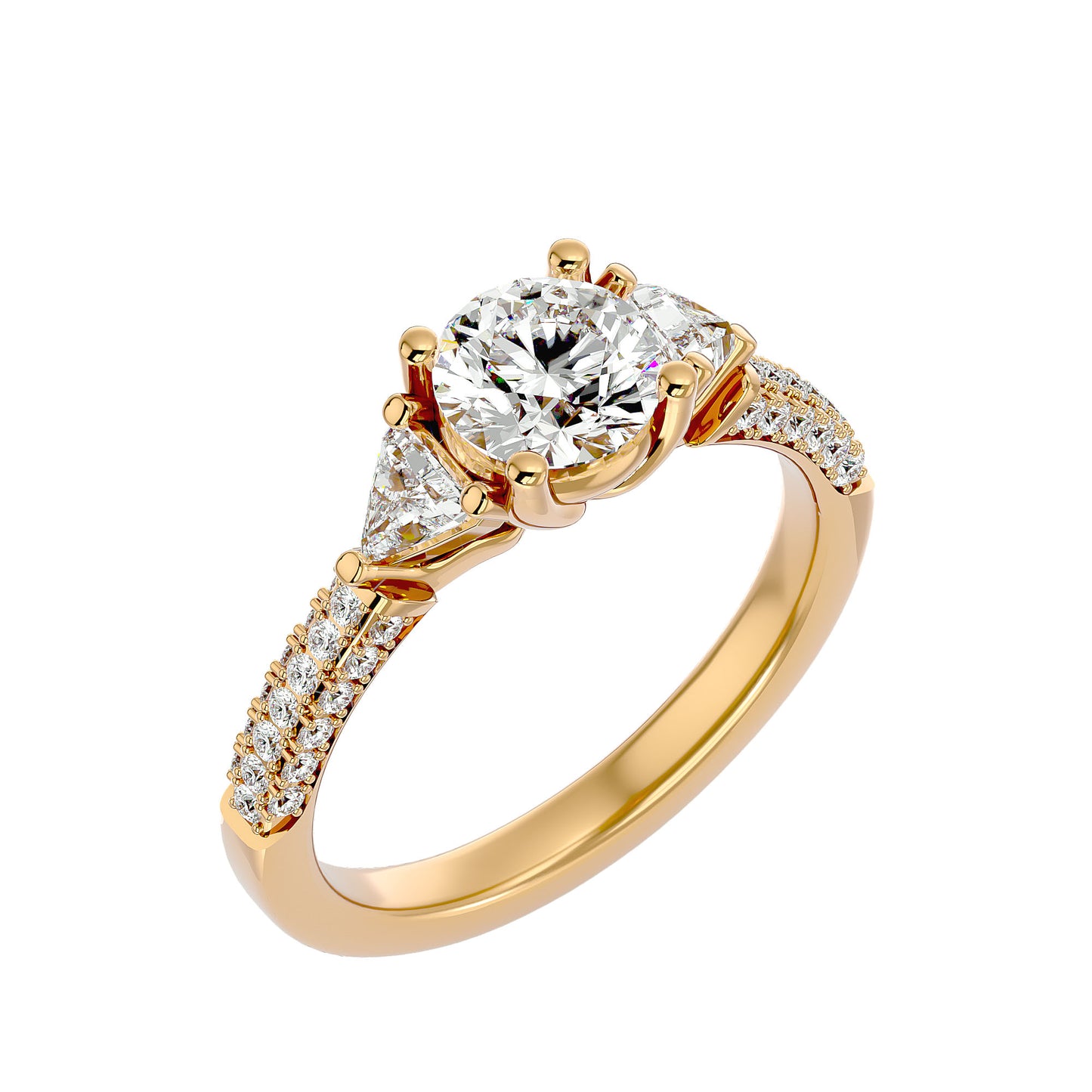 Noa side trillion diamond engagement ring