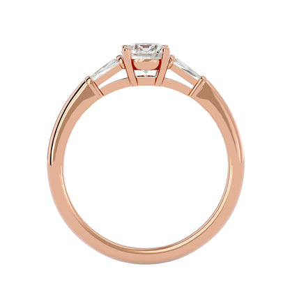 Alessandra side tapper diamond engagement ring