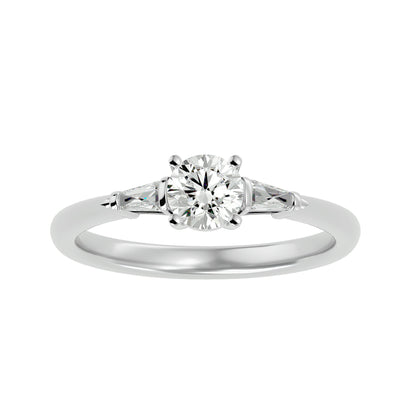 Alessandra side tapper diamond engagement ring