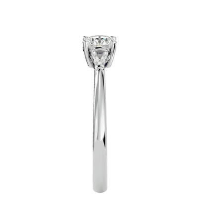 Alessandra side tapper diamond engagement ring
