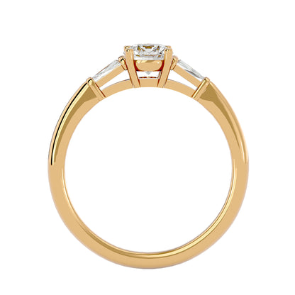 Alessandra side tapper diamond engagement ring