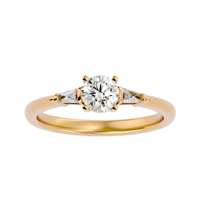 Alessandra side tapper diamond engagement ring