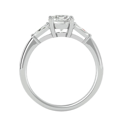 Lorenza side tapper diamond engagement ring