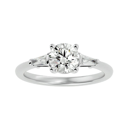 Lorenza side tapper diamond engagement ring