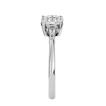 Lorenza side tapper diamond engagement ring