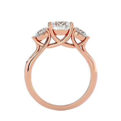 Rosa side round diamond engagement ring