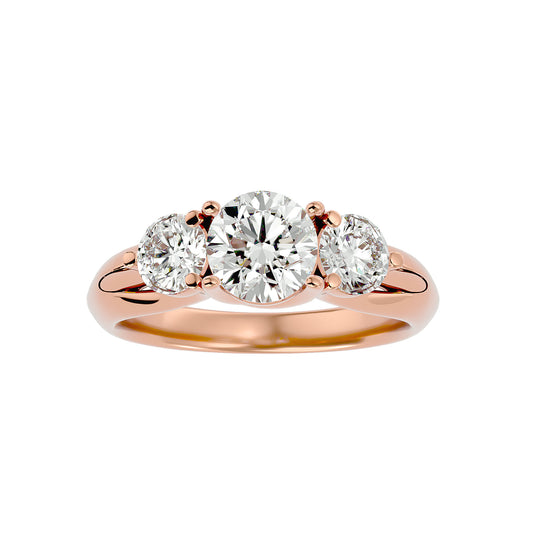 Rosa side round diamond engagement ring