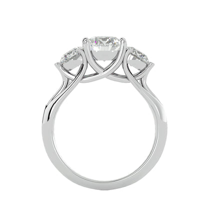 Rosa side round diamond engagement ring