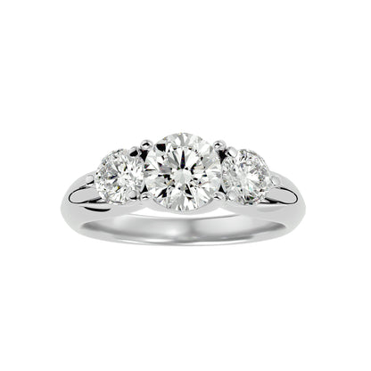 Rosa side round diamond engagement ring