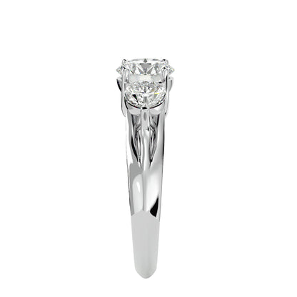 Rosa side round diamond engagement ring