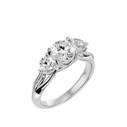 Rosa side round diamond engagement ring